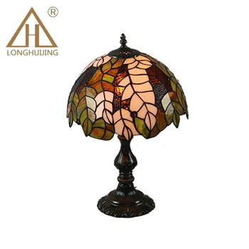 Tiffany bordlampe i Farvet Glas Europæiske Barok, Klassisk til stuen E27 110-240V 24862