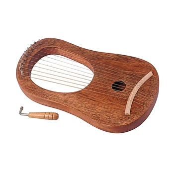 Træ-Harpe 10 String Harpe Bærbare Lille Lyre med Holdbare Streng musikinstrumenter 15386