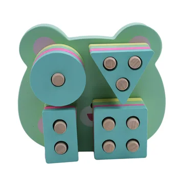 Træ-Legetøj Geometrisk Form Baby Legetøj Byggesten Kognitive Match Montessori Materiale Børn Tidligt Uddannelse Blokere For Kids Legetøj
