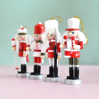 Træ-Nøddeknækkeren Dukke Dukke Soldat Miniaturer 13cm King Nøddeknækkeren Sætte Nye År Gift 2021 juletræspynt Home Decor 1663