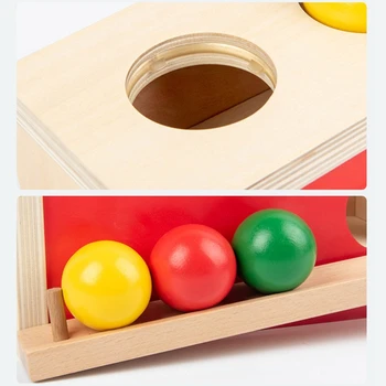 Træ-Tryk På Bolden Tabel Tidlig Læring Pædagogisk Legetøj Træning Farve Kognition