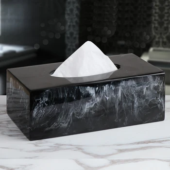 Udsøgt kunstnerisk Blæk tekstur harpiks tissue box Unik marmorgulv tekstur væv opbevaringsboks Stue dekoration 8721