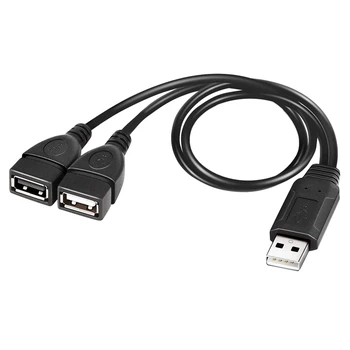 USB-Splitter Kabel, USB 2.0 EN Mand til Dual USB Female Jack Y Splitter Kabel-Oplader 17484