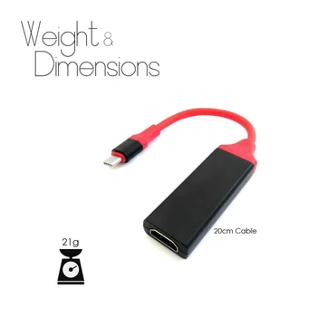 USB Type C til Kvindelige HDMI HDTV Kabel-Adapter til Samsung Galaxy S8 S8+ 44659