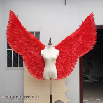 Voksen Red angel feather vinger Viser skydning Bryllup dekoration rekvisitter Mode tilbehør COS Kostume Ren håndlavet 6041