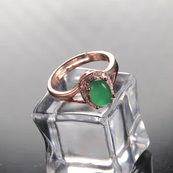 WalerV for Kvinders Ring Mode Smykker Charm Guld Farve Luksus Zircon Åben Ring Lady Ovale Grønne Sten, Krystal Engagement Finger 11227