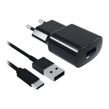Wall Charger + USB-C Kabel Kontakt 2A-Sort 38875