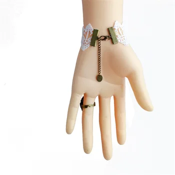 YiYaoFa Vintage White Lace Armbånd til Kvinder Tilbehør Håndlavet Armbånd & Halskæde Gotiske Smykker Armbånd Til Kvinder LB-36 3665