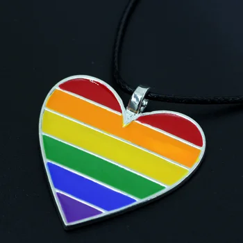 Youe skinnede Rainbow Stolthed Hjertet Gay Lesbian LGBT Pride Tin Halskæde