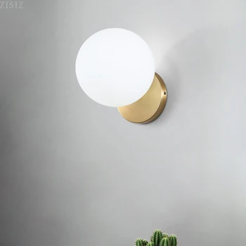 ZISIZ Led Wall Moon Lamp Strygejern Moderne Dekorative Trapper Led-Lys Hjem Sengen Runde Glas væglamper Træ Applique Murale E27