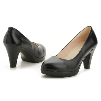 Ægte læder sko kvinder sort kile hæl, læder sko 2020 Spring nye høje hæle lavvandede munden pegede kjole kvinde pumper 6288