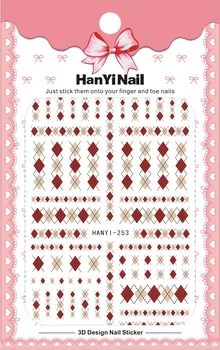 1 Ark, Jul 3D Nail Art Overførsel Klistermærker Snefnug Nail Design Snemand Santa for Negle Dekorationer