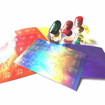 13pc Alfabet Søm Holografiske Strimmel Tape Nail Art Stickers Tynde Laser Sølv Stribe DIY Folie Decal Sticker Water Slide Nail Art