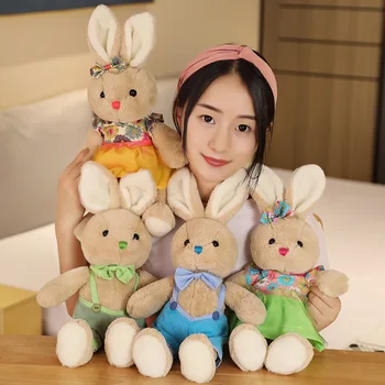 1pc 40cm Dejlige Par Rem Kanin Bamser Fyldt Søde Bunny Doll Bløde Ledsage Legetøj til Børn, Piger, som bryllupsgave