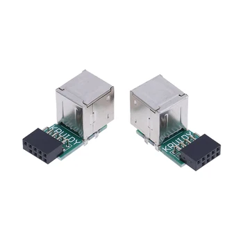 1pc Indre Bundkort 9pin Til 2-Port USB 2.0 EN Kvindelig Adapter Omformer PCB Board