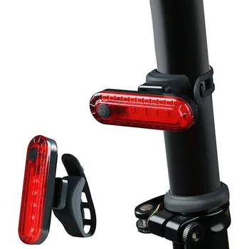 2stk USB-Genopladelig Vandtæt Cykel Cykel Cykling 4 Tilstande LED Foran Bageste baglygte Lampe Advarsel Cykling Lanterne