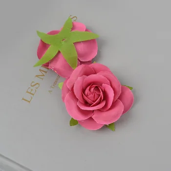 5pcs Kunstig Rose Blomster Bruden Bryllup Hjem Udsmykning DIY julefrokost Krans Hjem Have gaveæske Slik Falske Blomster