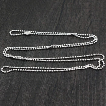 5pcs/parti 3 Størrelsen 1,5 mm 2,0 mm 2,4 mm Sølv Forgyldt Kugle Perler, Kæde Halskæde Perle Stik 65cm(25.5 tommer)
