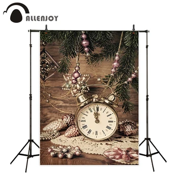 Allenjoy kulisse til foto-studio guld nytår ur luksuriøse træ fyrrenåle fotografering baggrund foto prop photocall