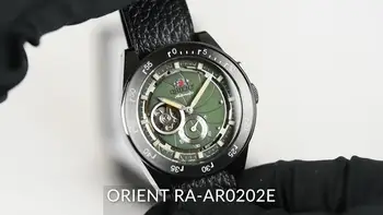 Auto ur mand Orient Genoplivning Retro Fremtidige RA-AR0202E dial-grøn rem læder band automatisk mænds ure grøn