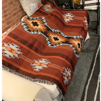 Bohemian Tæppe Til Senge Varm Sofa, Tæppe Dekorative Smide Tæppe Tørklæde National Stil Navajo Indian Carpet Tæppe Dækning