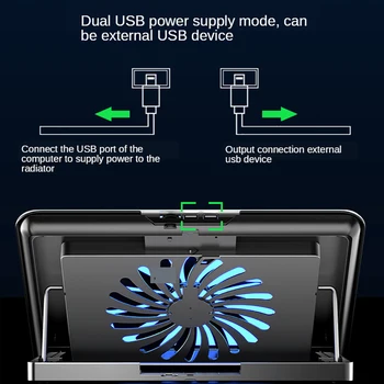 Bærbare Gaming Laptop Cooler To USB-17 Tommer Stor Størrelse Laptop Cooling Pads Hastighed / Højde Folde Laptop-Holder Til Bærbar computer