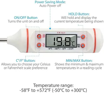 Digital Termometer køkkenet til at lave Mad Temperaure Sensor Måler med en Nøjagtighed på +/-1℃