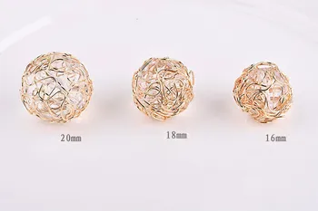 DIY håndlavede smykker tilbehør Han edition jern wire surround lige hul efterligning krystal øreringe, halskæde vedhæng