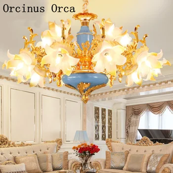 Europæiske luksus farve krystal lysekrone, opholdsstue, spisestue, soveværelse, fransk kreative LED legering keramiske Lysekrone