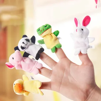 Fingerdukker Baby Mini Dyr Uddannelsesmæssige Hånd Tegnefilm Dyr Bløde Dukke Fingerdukker Teater Plys Legetøj Til Børn Gaver