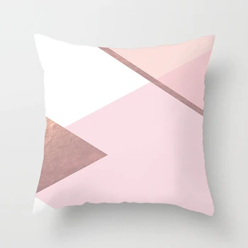 Fuwatacchi Pink Geometrisk Pude Dække Bølge Dot Pil pudebetræk for Hjem Sofa Stol Dekorative Pudebetræk Hvid Ternet