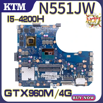 G58JW for ASUS N551JW G551J G551JW N551JM N551JK N551J laptop bundkort bundkort test OK I5-4200H cpu GTX960M/4G
