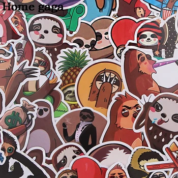 Homegaga 36pcs søde dyr Sloth klistermærker anime tegnefilm sjove vandtæt klistermærker, legetøj til børn diy scrapbog bærbar D3132