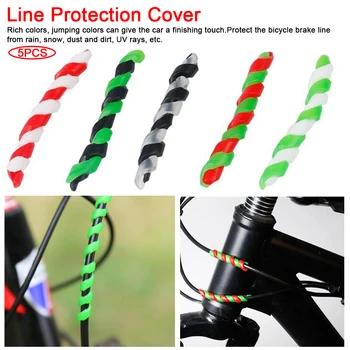 Hot Salg 5Pcs Cykel-Bremse Kabel-Beskyttere Boliger Gummi Beskytter Anti-friktion cykelstellet Cykling Wrap Vagt Rør