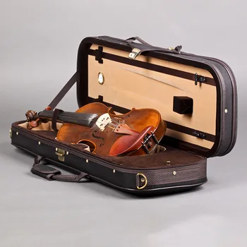 Høj Kvalitet 4/4 Fuld Størrelse Rektangel Violin Tilfældet Med Hygrometer Oxford Violino Sag