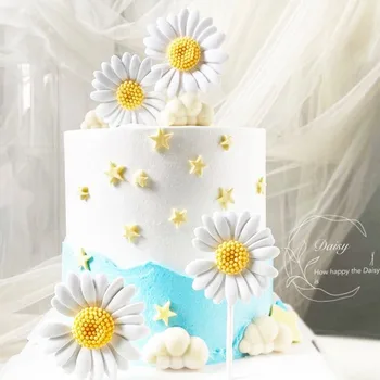 Kage Dekoration Harpiks Daisy Fødselsdag Kage Toppers til Prinsesse Girl ' s Happy Birthday Cake Decor Part Dessert Dekorative Levering