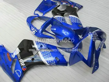 Karrosseri til Kawasaki Zx6r 03 04 Body Kits Ninja Zx-6r 2003 2004 himmel blå sort Kåbe Kits 636 Zx-6r 03 04 motorcykel