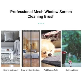 Mesh Vindue Skærmen rensebørste Mesh-Skærm Renere Vindue Skærmen rensebørste med Aftageligt Håndtag Våde og Tørre produkter med Dobbelt Anvendelse,