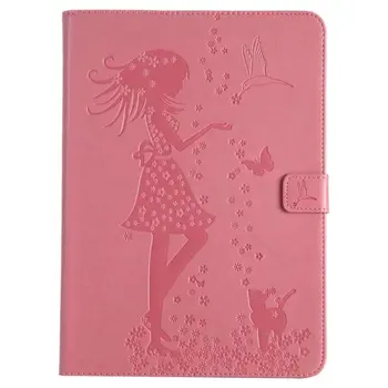 Mode Funda taske Til Samsung Galaxy Tab 7.0 T280, T285 søde pige butterfly kat, blomst stå For SM-T280leather soft cover+pen