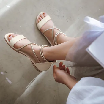 MORAZORA 2020 nye ankomst kvinder sandaler solide farver sommer ægte læder sko damer lynlås casual sko kvinde stranden sko