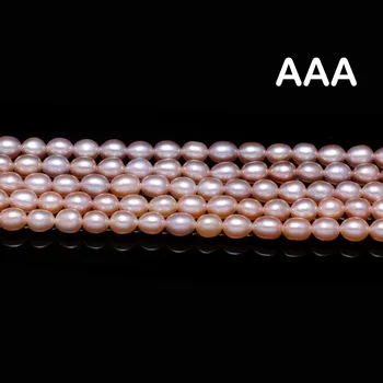 Naturlige Perle Løse Perler Lilla ferskvandsperler Pear Shape Perler til smykkefremstilling Halskæde Kvinder, Tilbehør, Size 4-5mm