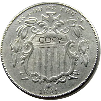 OS 1881 Skjold Nikkel Fem Cent Kopi Dekorative Mønt