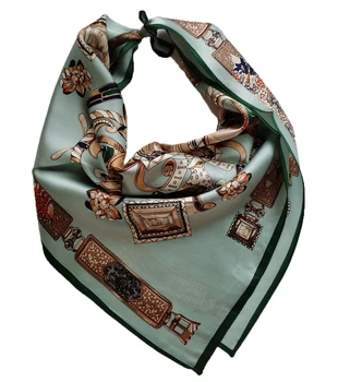 Silke Firkantet Tørklæde Wraps Hovedbøjle Armbånd Taske Accessories til Kvinder Essentials 53CM