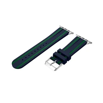 Sport silikone rem band for Apple ur 4/3/2/1 42mm 38mm gummi armbånd håndled bælte urrem for iwatch+ metal spænde Stropper
