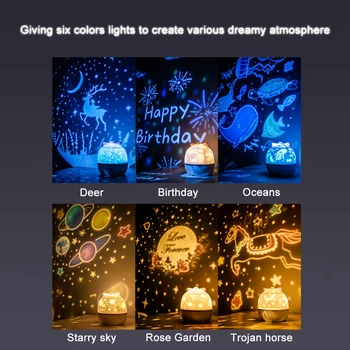Star Projektor Night Lights Til Kid Projektion Lampe Til Soveværelset 360 Graders Roterende Stjernehimmel Projektor Fødselsdag Julegave