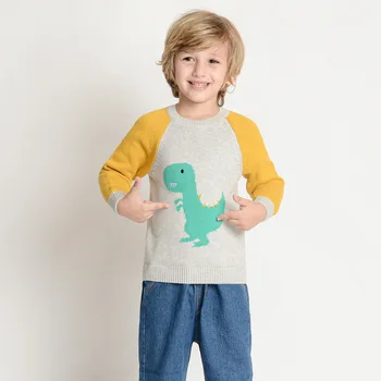 Taxidi Moda 2021 Foråret Bomuld Broderi Tegnefilm Børn Sweater Baby Dreng Pullover Til Børn Strikket Jumper Tøj