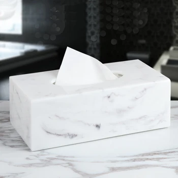 Udsøgt kunstnerisk Blæk tekstur harpiks tissue box Unik marmorgulv tekstur væv opbevaringsboks Stue dekoration