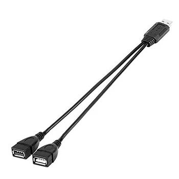 USB-Splitter Kabel, USB 2.0 EN Mand til Dual USB Female Jack Y Splitter Kabel-Oplader