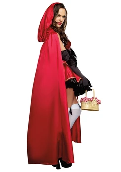 Voksne Kvinder Sexy Little Red Riding Hood Kostume Halloween Cosplay Ydeevne Uniform Karneval Fantasia Fancy Kjole