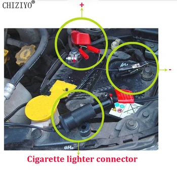 1,5 m Cigarettænder Stik Stik Adapter Batteri Terminal Clip-on Bil Oplader 12/24V CHIZIYO